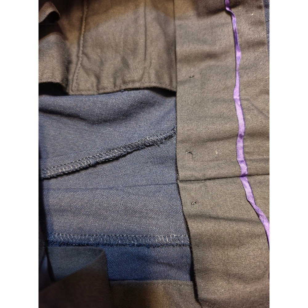 Ralph Lauren Purple Label S 34 Navy Blue Linen Pleated Cuffed Pants Italy LikeNe - Picture 16 of 16